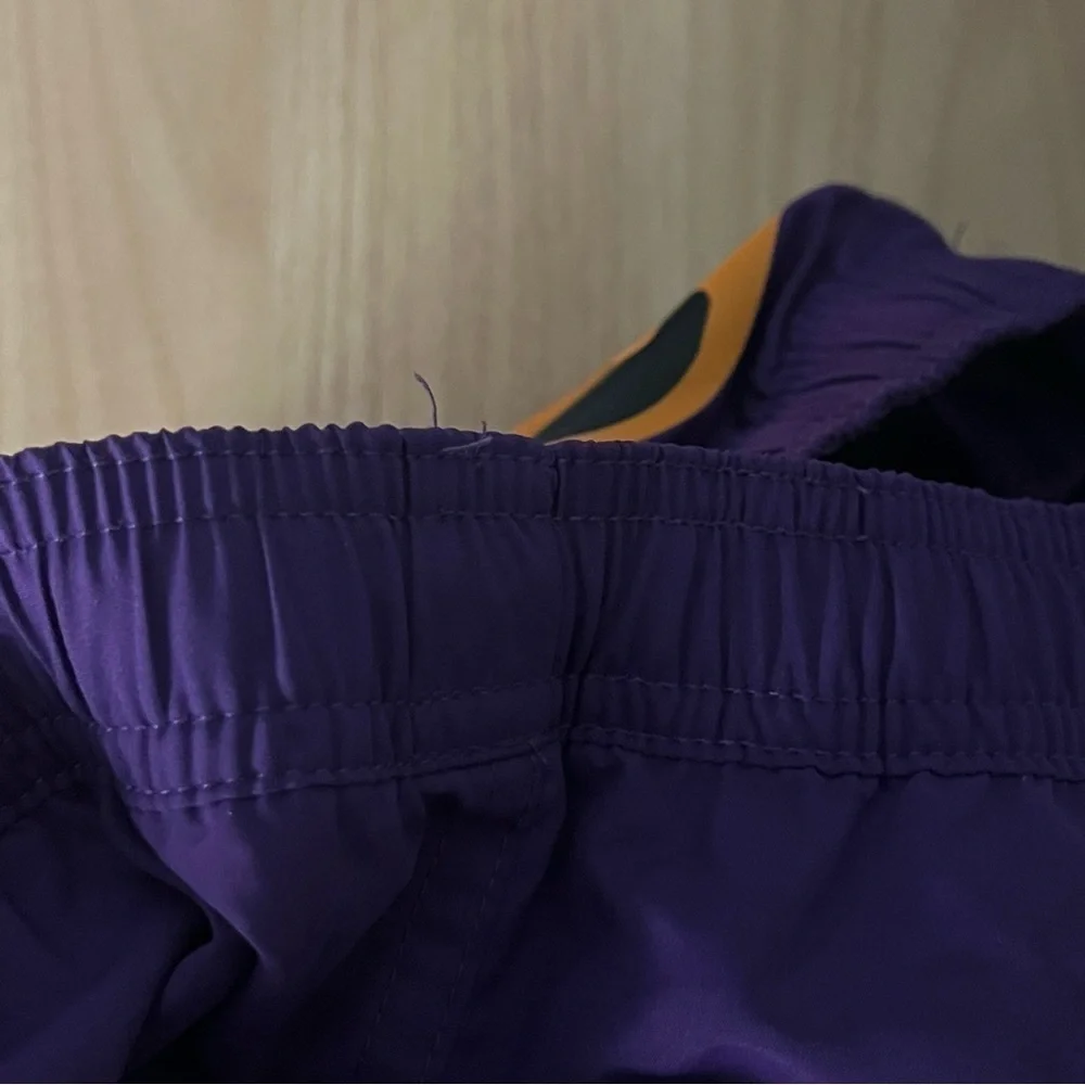 BAPE Purple Tiger SHORTS sz M Bathing Ape Japan Polyester Elastic Waist